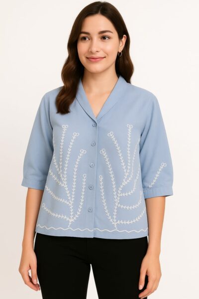 womens cotton shirts nevy blue