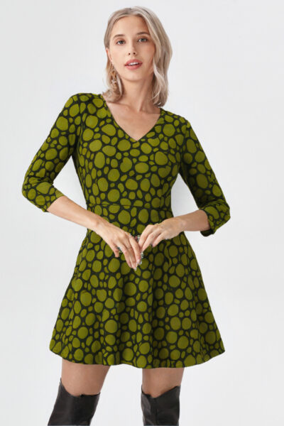 Green-Flared-Mini-Dress-for-Women-–-Casual-Outfit